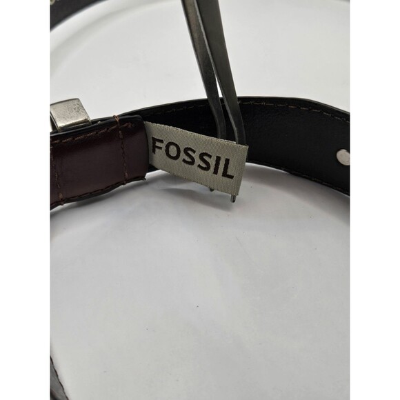 Vintage Fossil Concho Belt Mens Size 95/38 Brown Full Grain Cow Hide Medallion - Picture 6 of 10